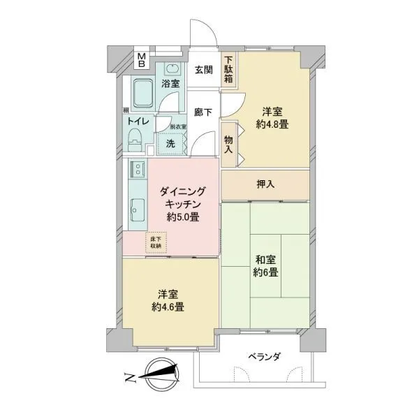 グリーンコーポお花茶屋 間取図
