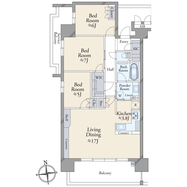 キセラ川西オリヴィエ 間取図