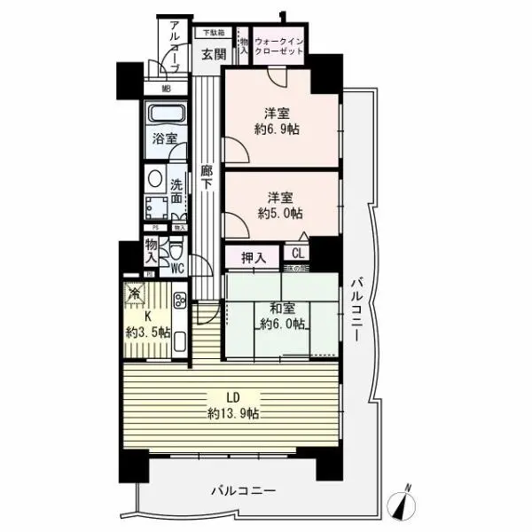 ラ・トゥール六甲　Ｅ棟 間取図