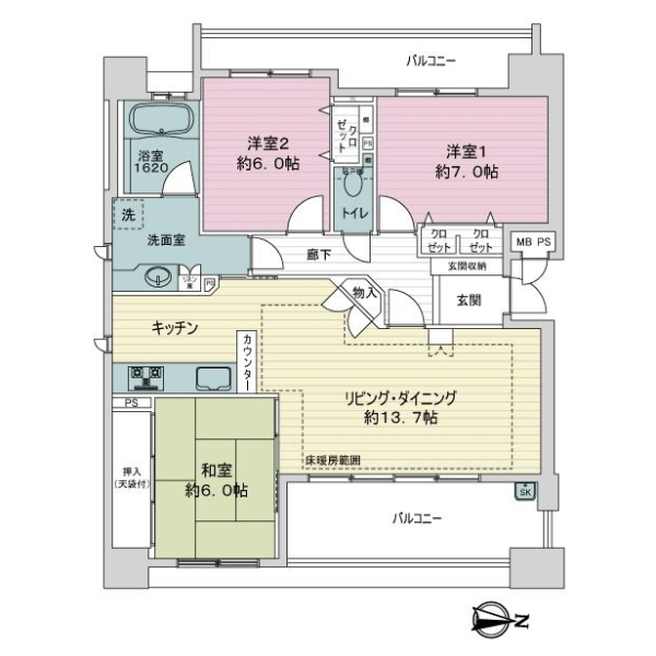 ライオンズマンション金山第３ 間取図