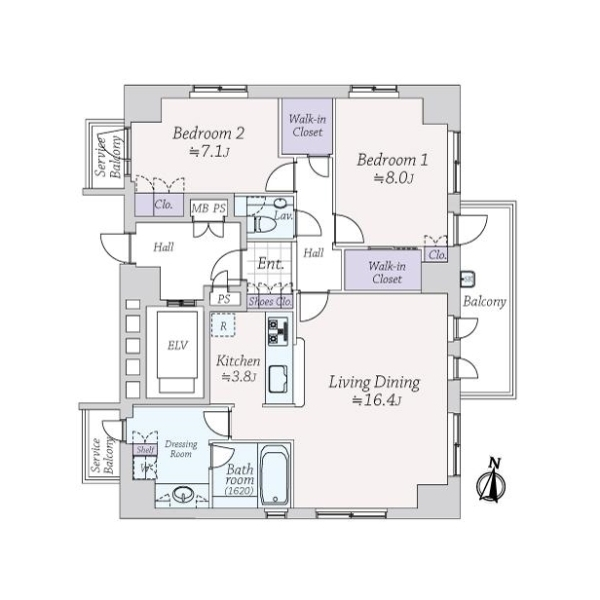 リリーベル麹町サーモス 間取図