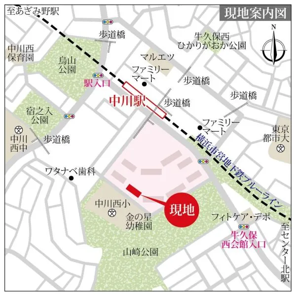 港北ガーデンヒルズD棟 現地案内図