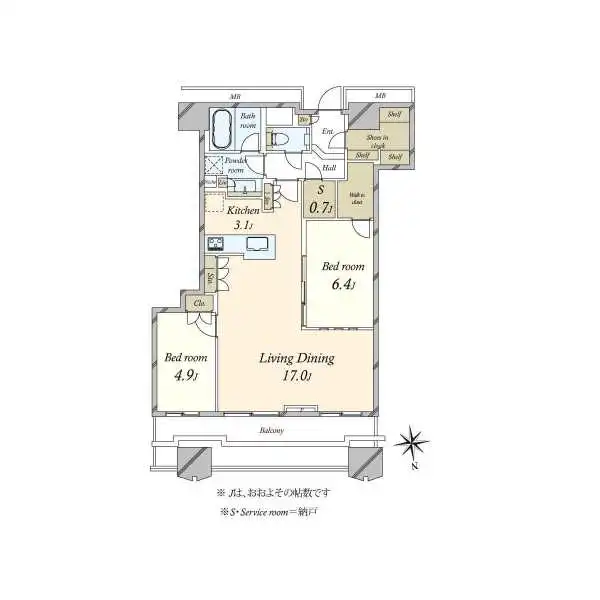 富久クロスコンフォートタワー 間取図