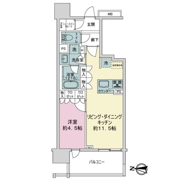 オープンレジデンシアＴＨＥ　ＭＩＤ　ＭＡＲＫ 間取図