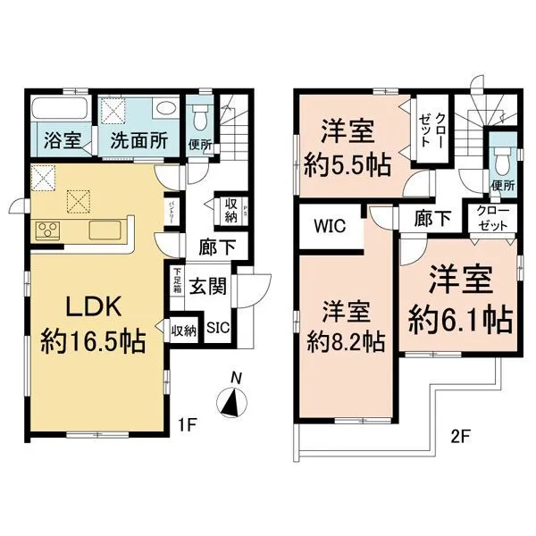 流山市加２丁目 2026年2月建築　駐車スペース2台分あり（車種による）