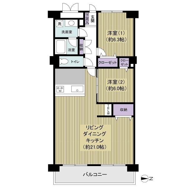 コープ野村亀戸東棟 間取図