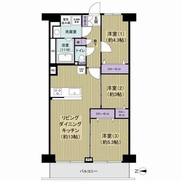 西新井スカイハイツＡ棟 間取図