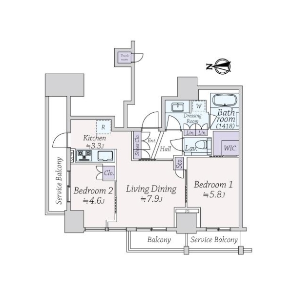 文京ガーデン　ザ　サウス 間取図