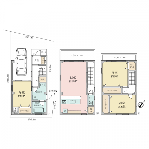 大阪市阿倍野区三明町１丁目 間取図