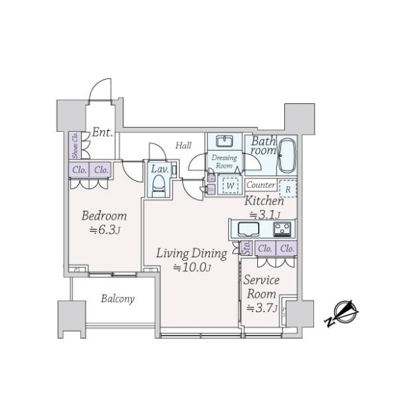 シティタワー麻布十番 間取図