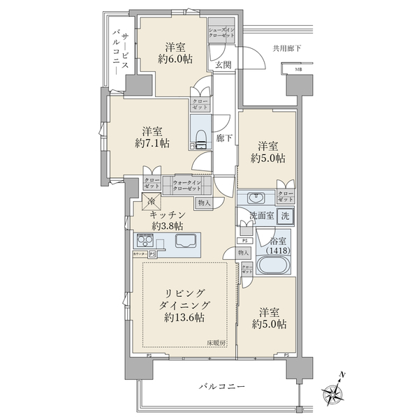 ブリリアシティ石神井公園アトラス３号棟 間取図