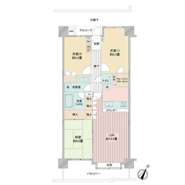 藤和シティホームズ大倉山東 間取図