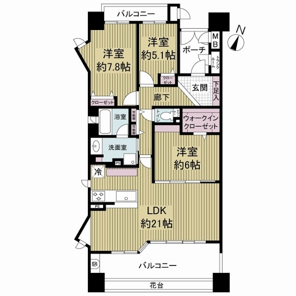ルネグランディルＡ 間取図