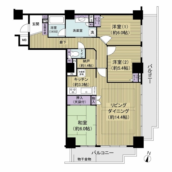 グラン・エステ川崎ツインタワー壱番館 間取図