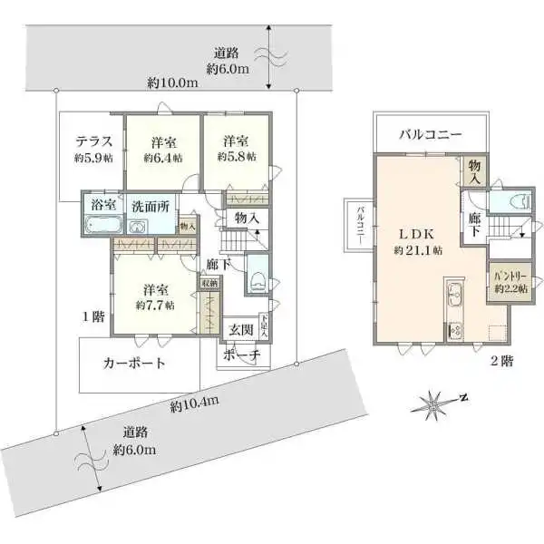 多摩市和田 間取図