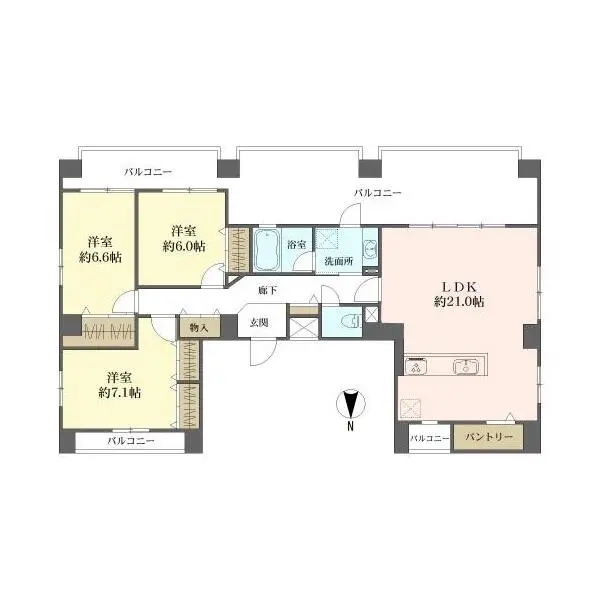 ウエストキャピタル・ナンバ 間取図