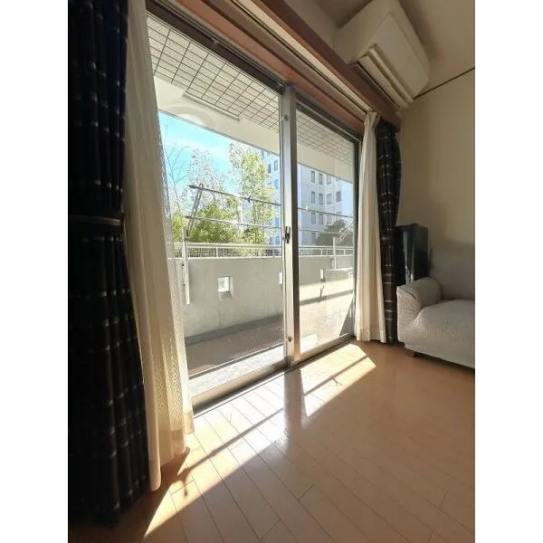 ルミナス島津山 約7.2帖の洋室にはバルコニーに繋がっております。。