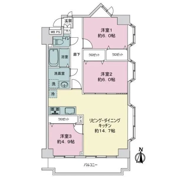 ライオンズマンション与野本町 間取図