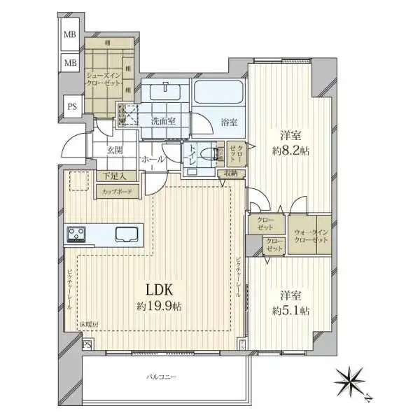 南平台ハウス 間取図