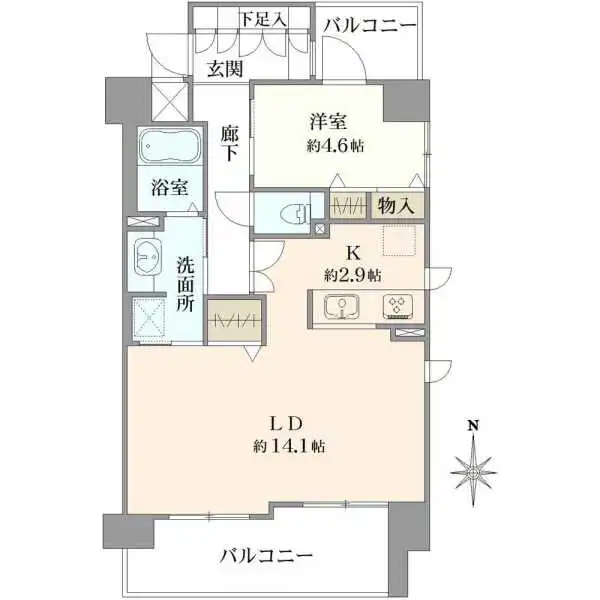 藤和シティホームズ河原町二条 間取図
