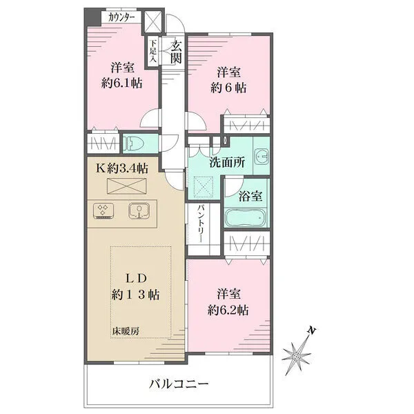 パークハウス青葉藤が丘ヴェルール 間取図