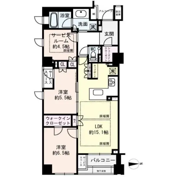 パークホームズ御所南水月邸 間取図