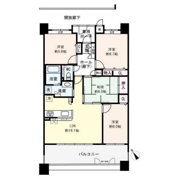 高槻市塚原1丁目 間取図
