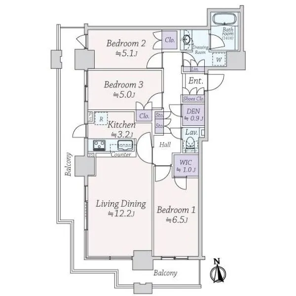 クレストタワー品川シーサイド 間取図