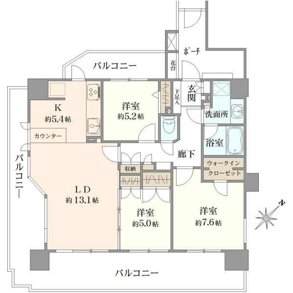 コスモヒルズ千葉登戸 間取図