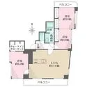 MJハイツ 7階・4面バルコニー（東・西・南・北）につき、採光・通風・眺望良好な間取り
