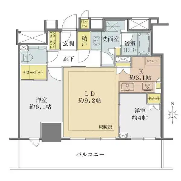 Ｂｒｉｌｌｉａ　Ｔｏｗｅｒ　池袋　Ｗｅｓｔ 間取図