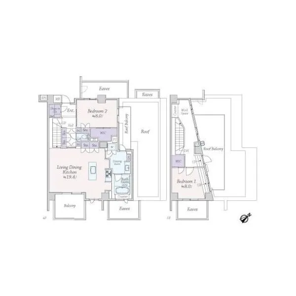 クリオ鵠沼海岸グランロワ 間取図