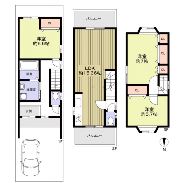 京都市中京区聚楽廻中町 間取図