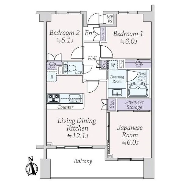 クルール新百合ヶ丘サウスコート 間取図