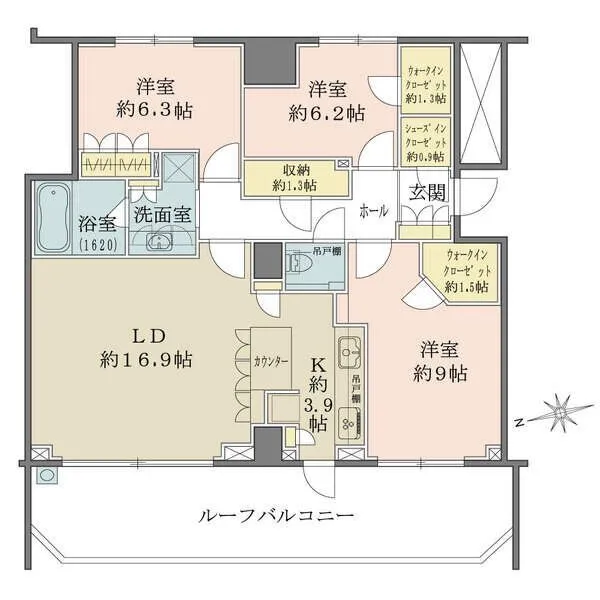 ブランズ麻布狸穴町 ストレージ:約1.3帖