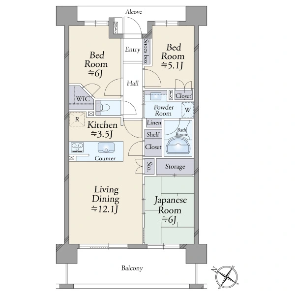 レクセル稲毛パークス 間取図