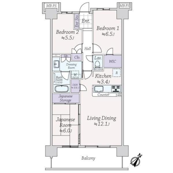 ライオンズ蕨ローレルコート 間取図