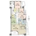 パークハウス高見ザ・レジデンス 陽当り良好な南東角住戸。3箇所のバルコニー付きです。ウォークインクローゼットなど、全居室収納有り。