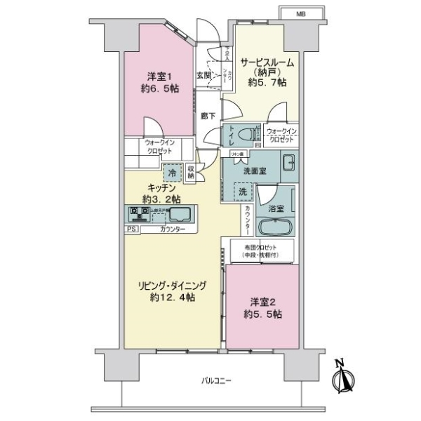 オーベルグランディオ八王子エアーズ 間取図