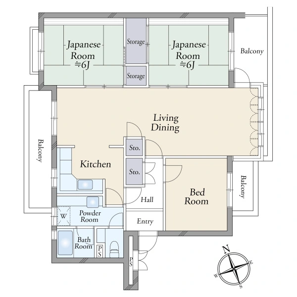 あざみ野団地３−１−８号棟 間取図