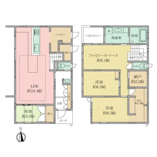 東大阪市東石切町4丁目 4SLDKの間取りです。