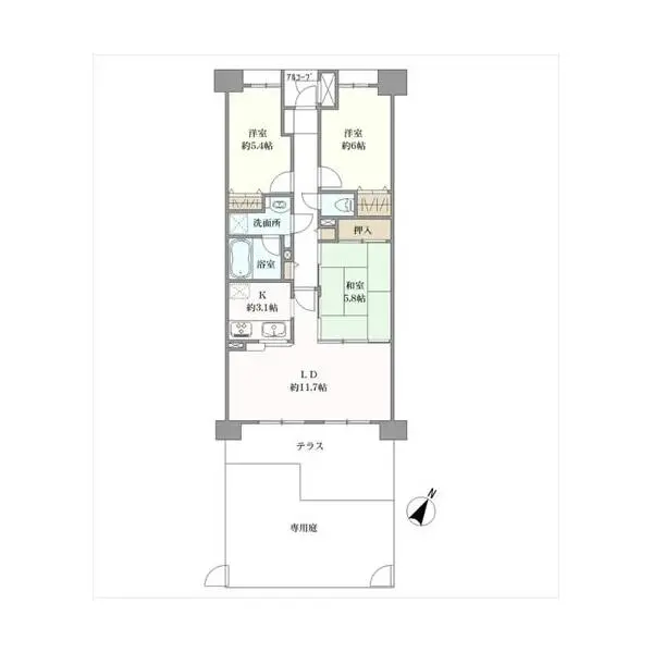 ライオンズマンション千葉グランドタワー 間取図