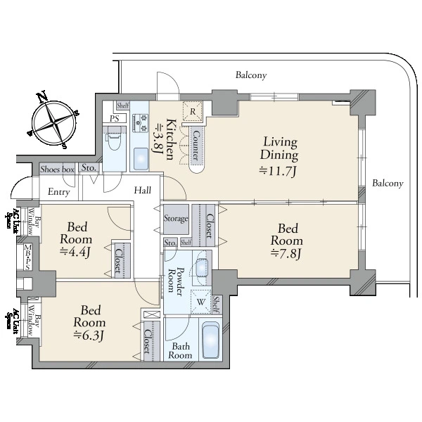 ライオンズステーションタワー松戸 間取図