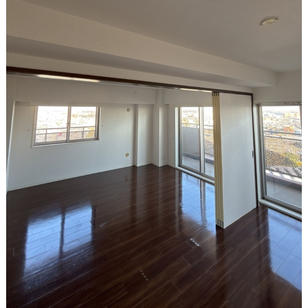 ライオンズステーションタワー松戸 南東向き洋室約7.8畳とリビング・ダイニング