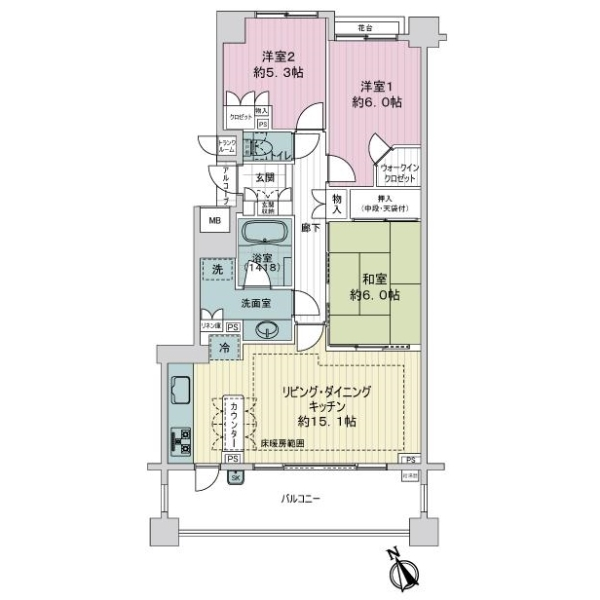 シティハウス覚王山丸山町 間取図