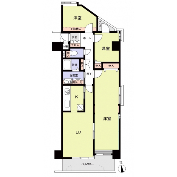 瓢箪山グリーンハイツ 間取図
