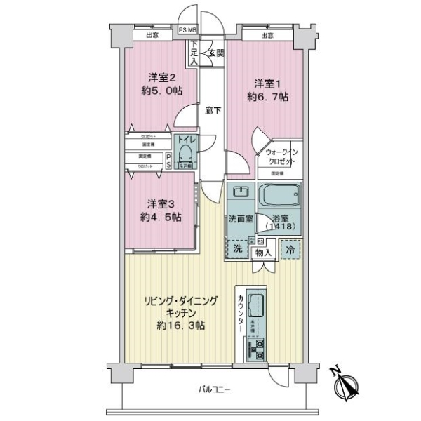 ヴェルディーク稲城長沼 間取図