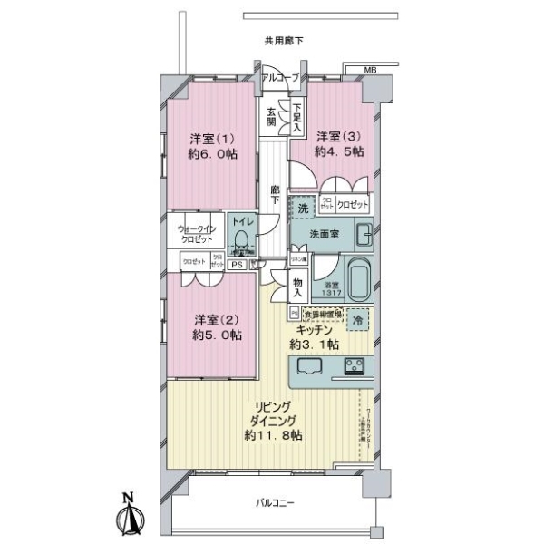 シュロス聖蹟桜ヶ丘アルシス 間取図