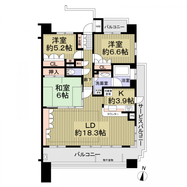 プラウド瓢箪山 間取図