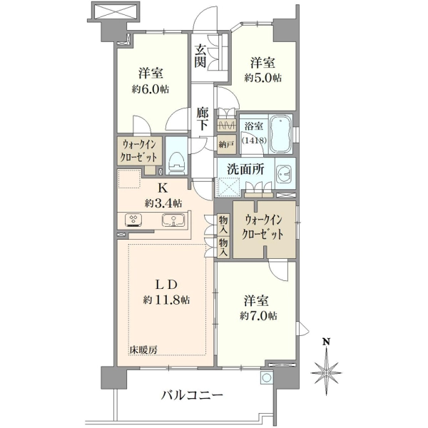 オハナ茅ヶ崎ガーデニア 間取図